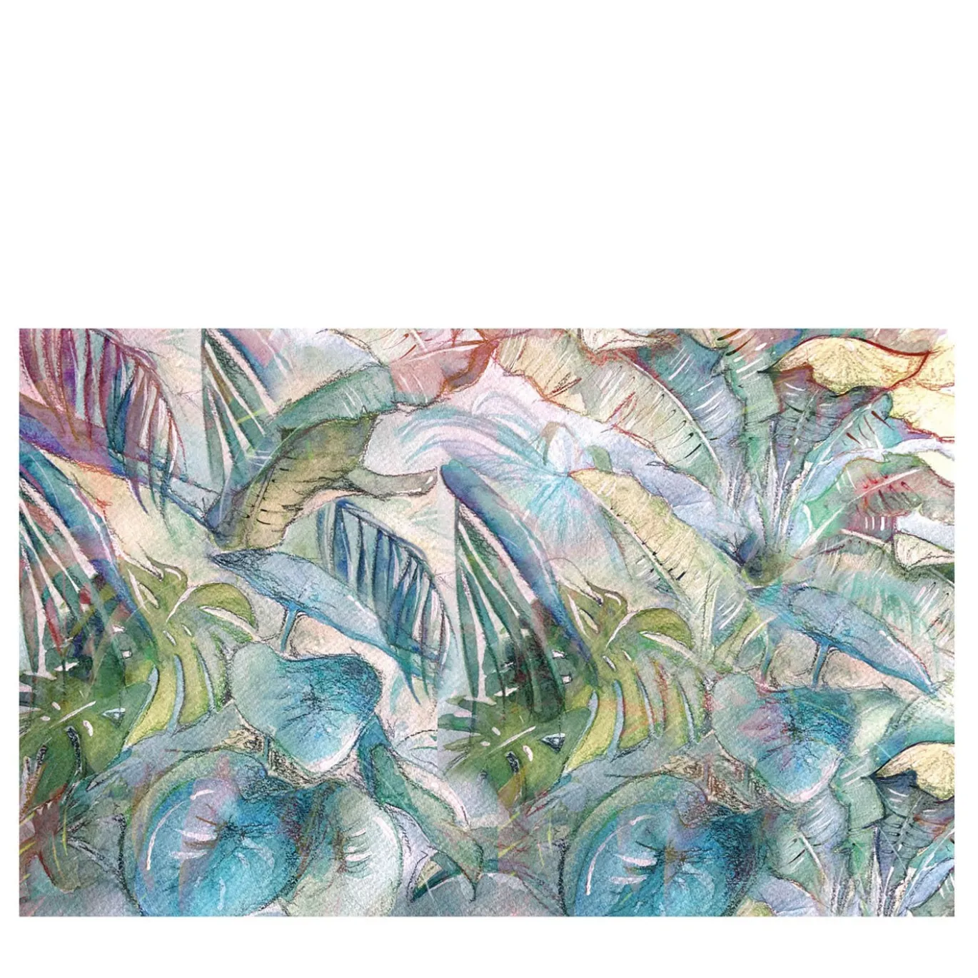 Jungla Watercolor Botanika Carta da parati