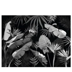 Jungle Dream BandW White Row Carta da parati