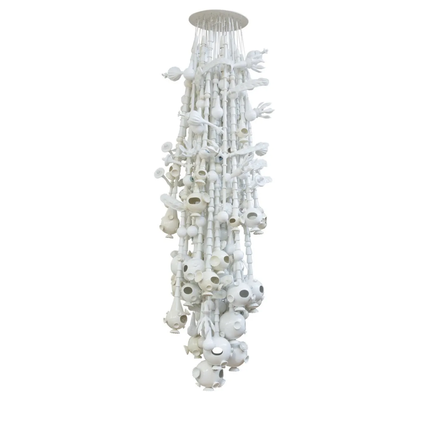 Lampadario gigante con fiori a bolle