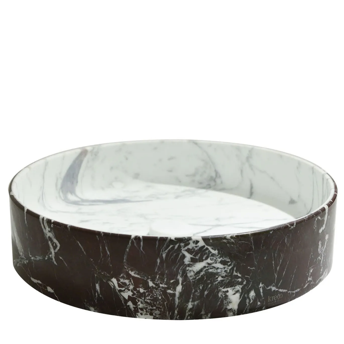 Lavabo Blessed Circle in Rosso Lepanto e Calacatta Carrara