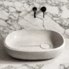 Lavabo ovale Dolina in pietra di Vicenza grigia