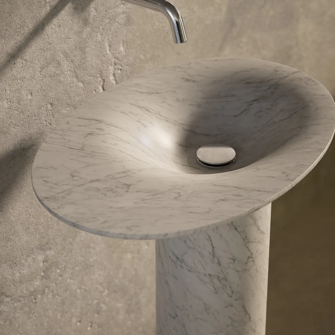 Lavabo Scultoreo Geyser in Marmo di Carrara di Marco Piva