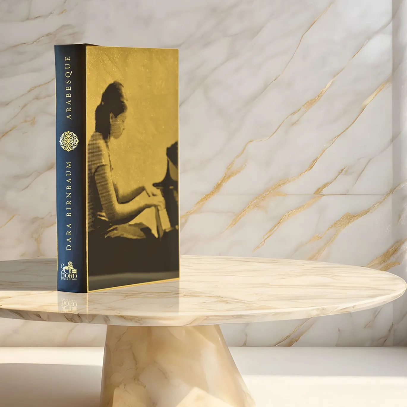 Libro scultoreo di opere d'arte video Arabesque Gold