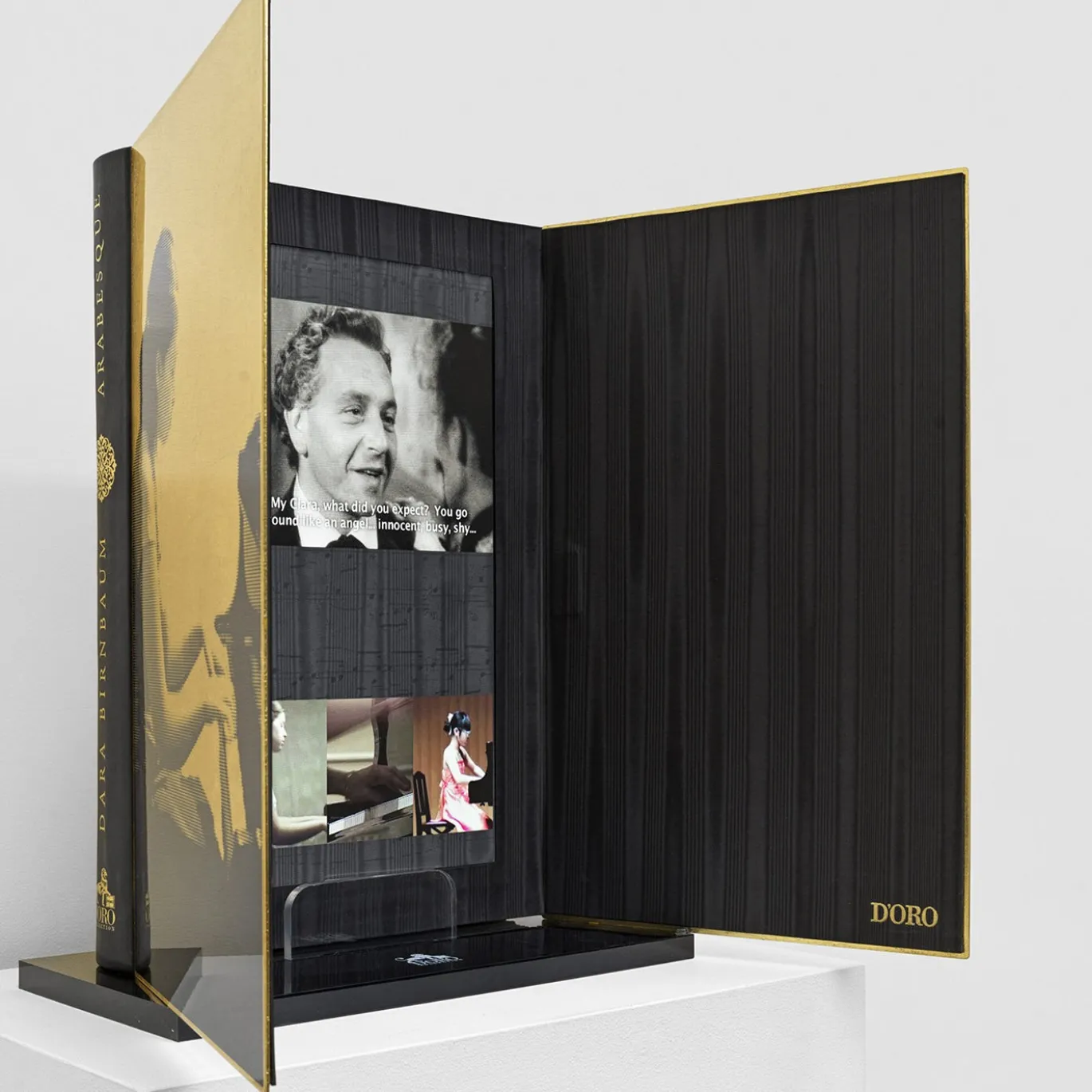 Libro scultoreo di opere d'arte video Arabesque Gold