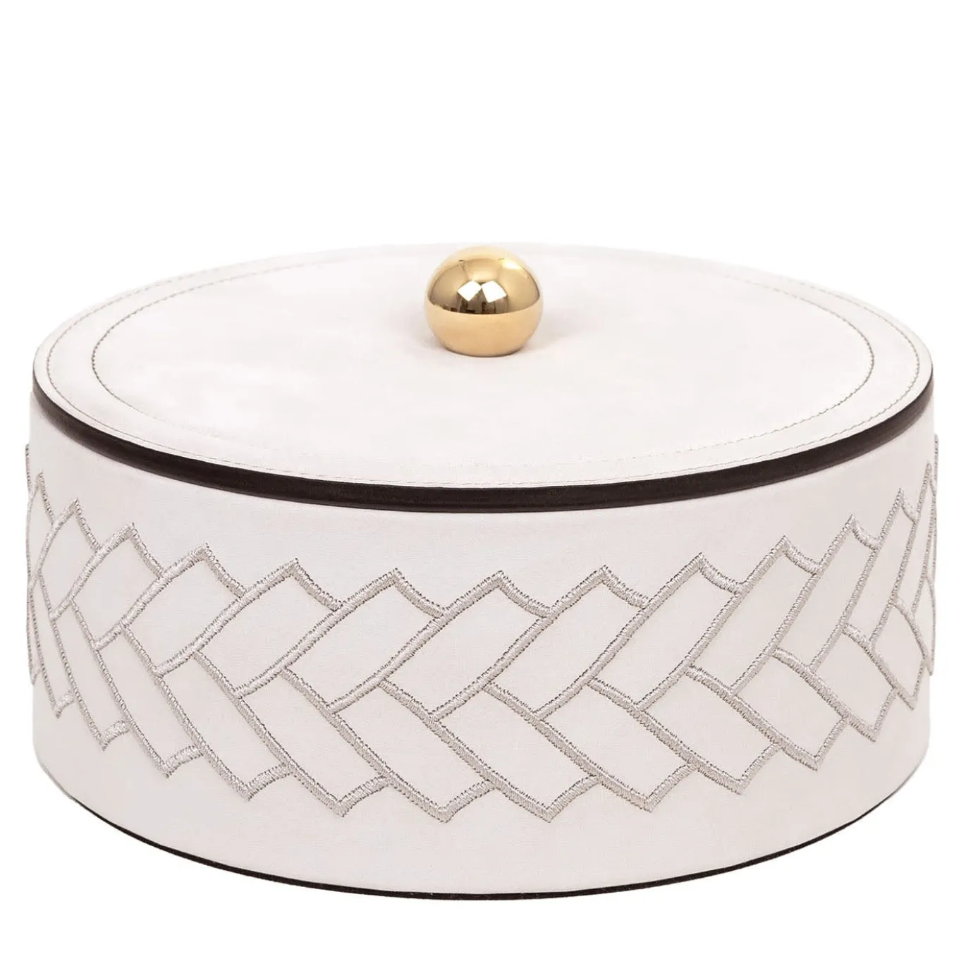 Lily Scatola cilindrica grande crema con coperchio