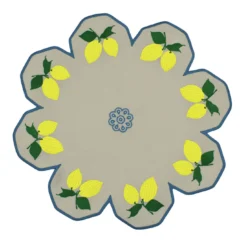 Limoni Multicolor Set di 2 tovagliette di servizio a forma di fiore color taupe