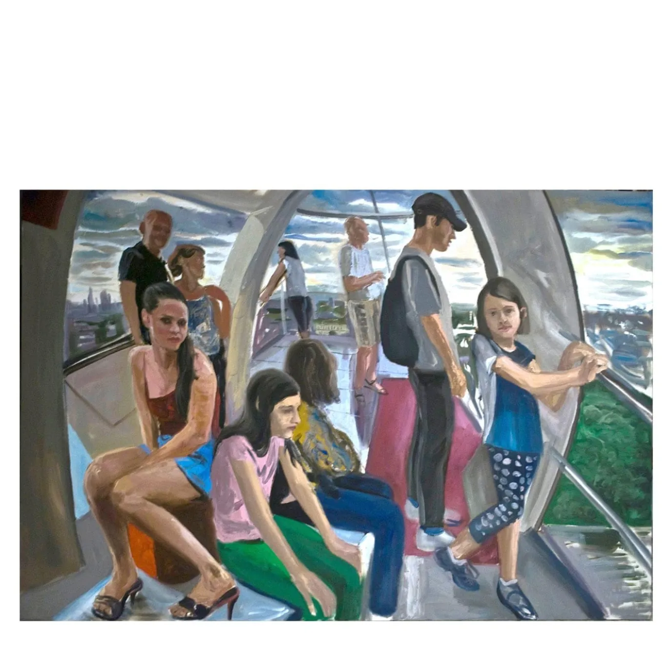 London Eye Pittura olio su cotone
