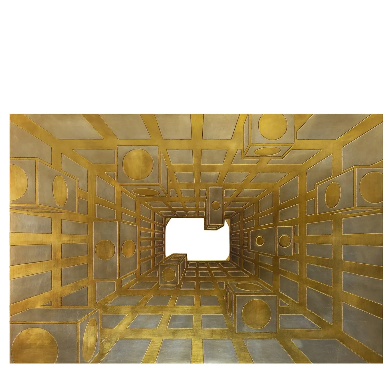 Luce Lucis Legno intagliato con foglia d'oro e d'argento di Giuseppe Caiafa