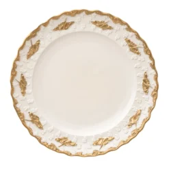 Lucia Set di 2 piatti da dessert bianchi e oro