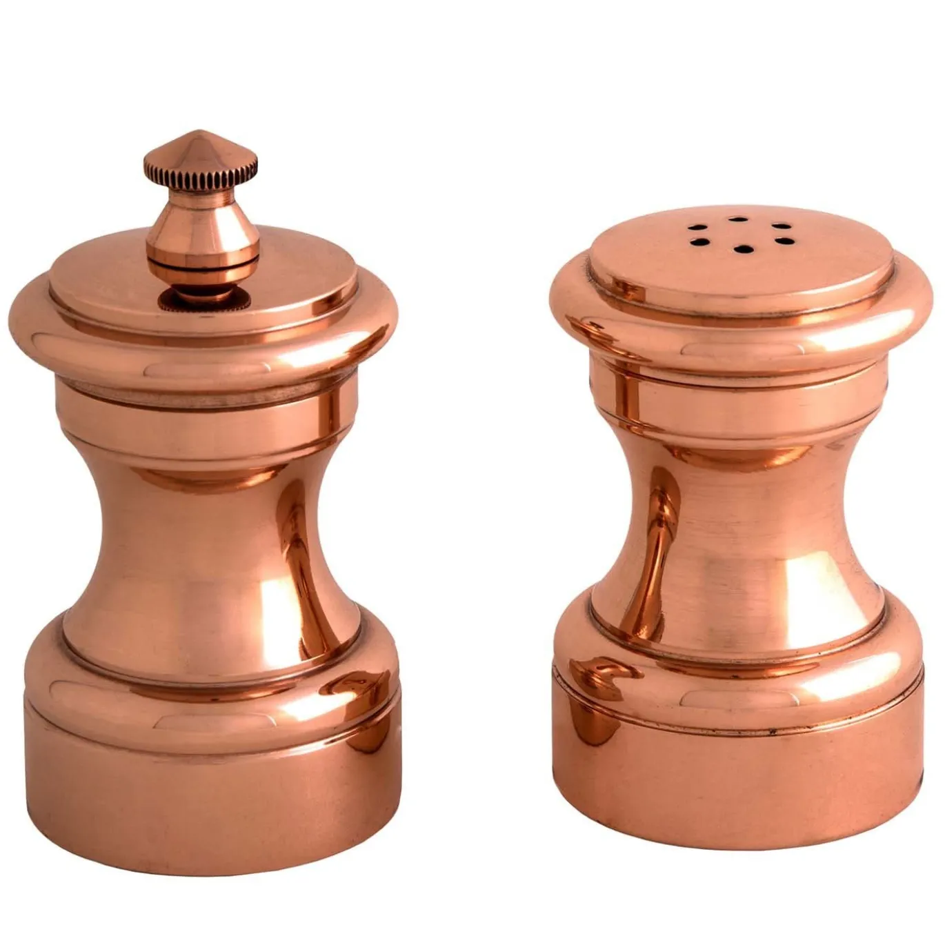 Macinapepe e saliera in ottone ramato #1