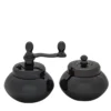 Macinapepe e saliera in ottone nichelato nero