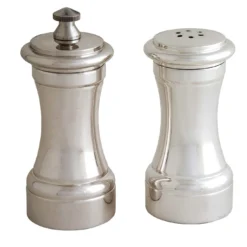 Macinapepe e saliera in ottone argentato #1