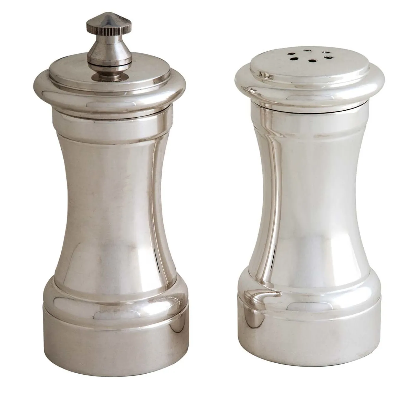Macinapepe e saliera in ottone argentato #1