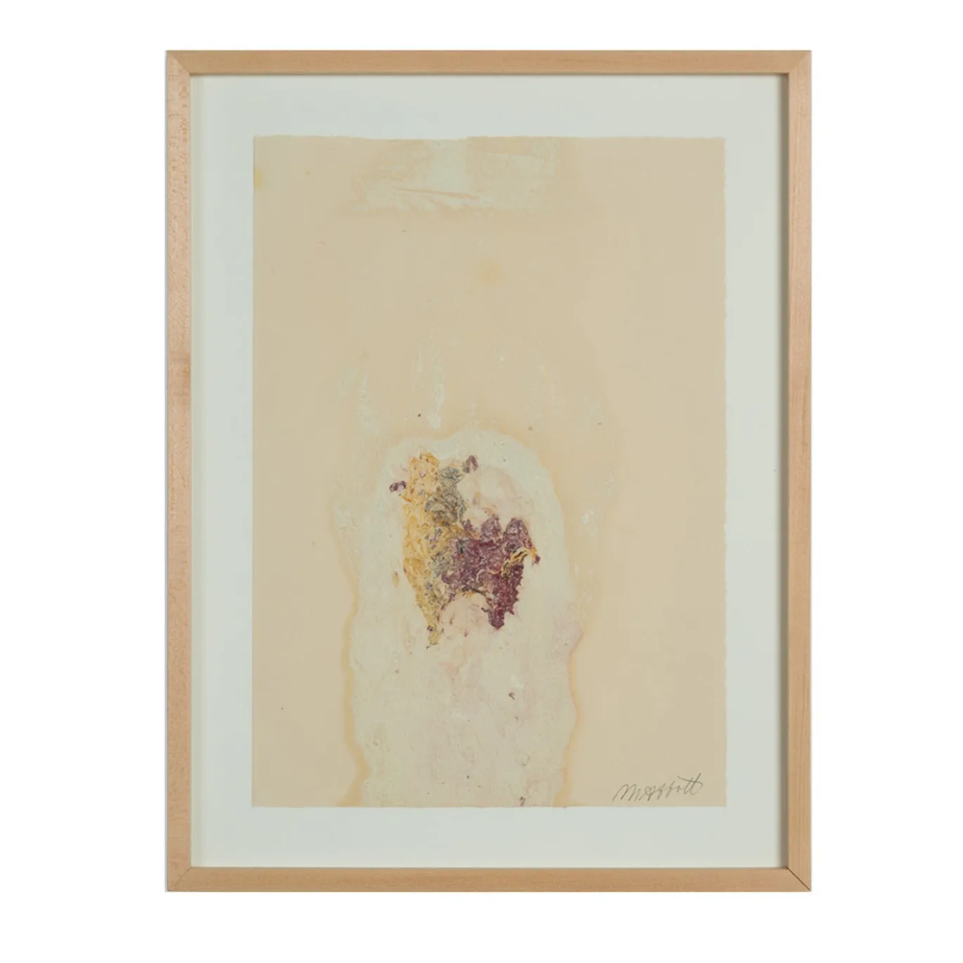 Marble and Flowers (Flesh, Venus, a Heart) Pittura Astratta su Carta Beige
