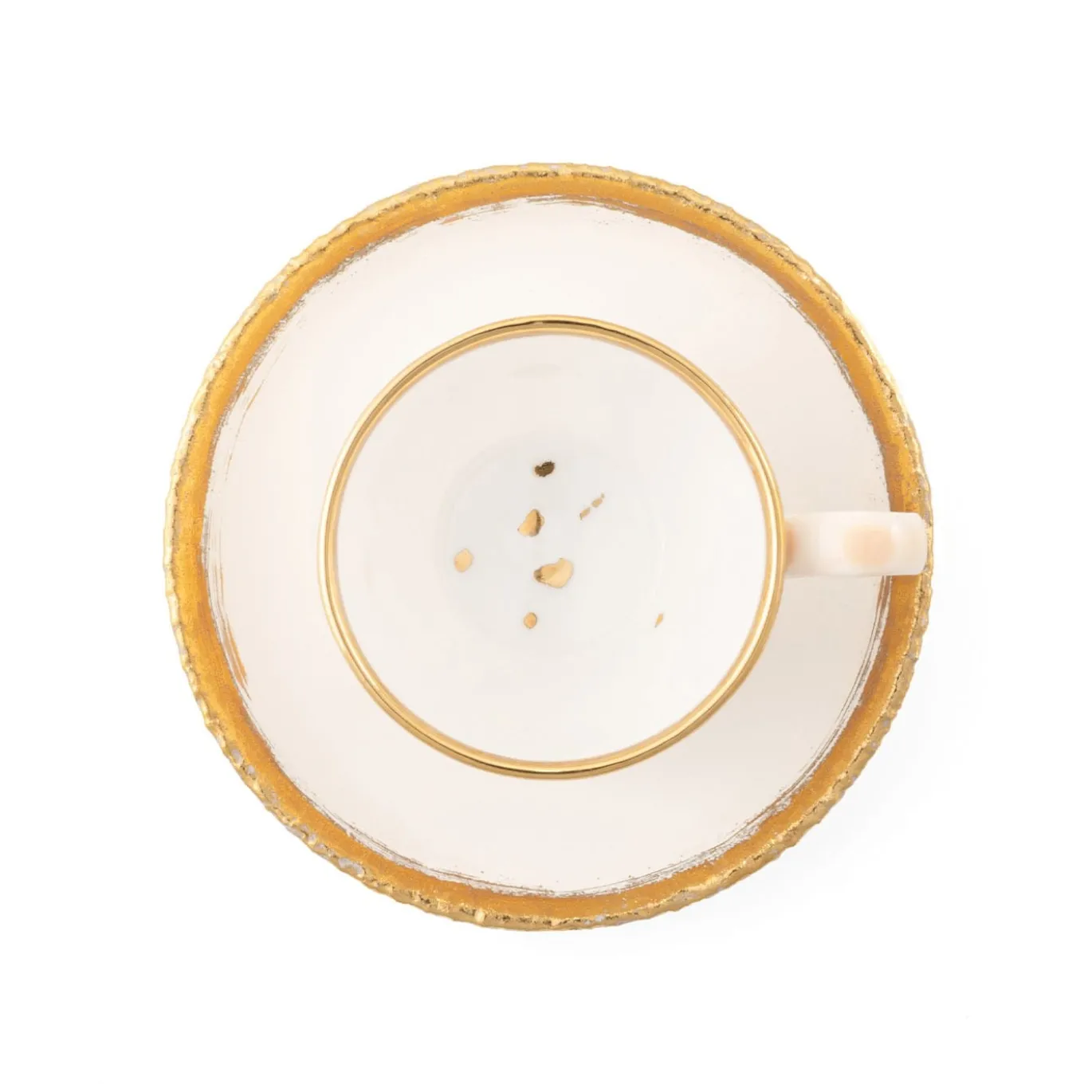 Michelangelo Bianco Set di due tazze da caffè e piattino
