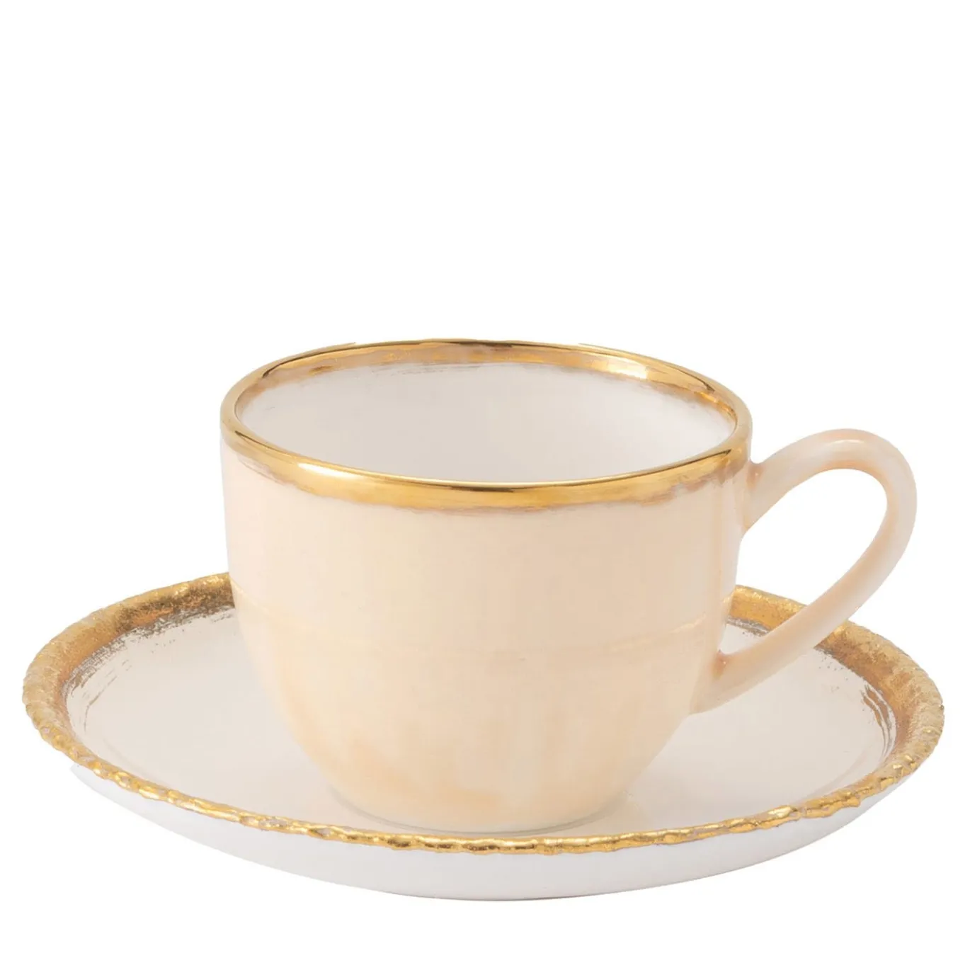 Michelangelo Bianco Set di due tazze da caffè e piattino