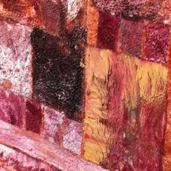 Mini Arazzo Dipinto a Mano in Velluto Rosso Intarsio
