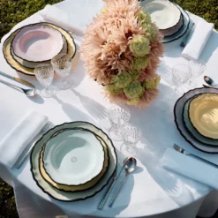 Monogram Set da pranzo in ceramica celeste