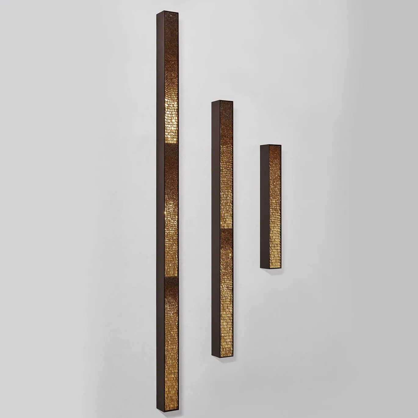 Movimento N221 N222 N223 Set Di 3 Pannelli Decorativi In Vetro Oro