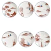 Natsumi Set di 6 piatti pane in porcellana con scene giapponesi