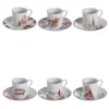 Natsumi 6 tazzine da caffè in porcellana con scene giapponesi