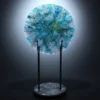 Nebula Luminosa scultura in vetro blu fluorescente