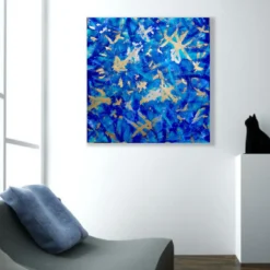 Oltre il mare Pittura acrilica in blu cobalto
