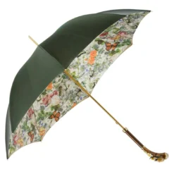 Ombrello di Lusso in Ottone Verde con Swarovski� e Manico ad Ape