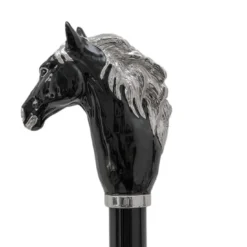 Ombrello in Ottone Nero con Manico a Cavallo
