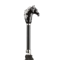 Ombrello in Ottone Nero con Manico a Cavallo