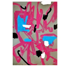 Opera d’arte astratta dinamica in rosa shocking