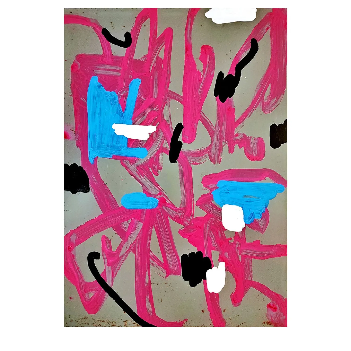Opera d’arte astratta dinamica in rosa shocking