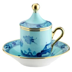 Oriente Italiano Iris Set di 2 tazze e piattini da caffè espresso