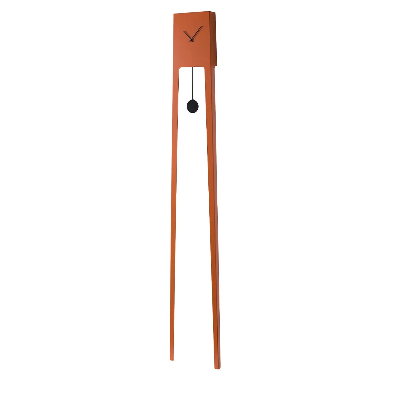 Orologio a pendolo alto Tiuku in acciaio arancione
