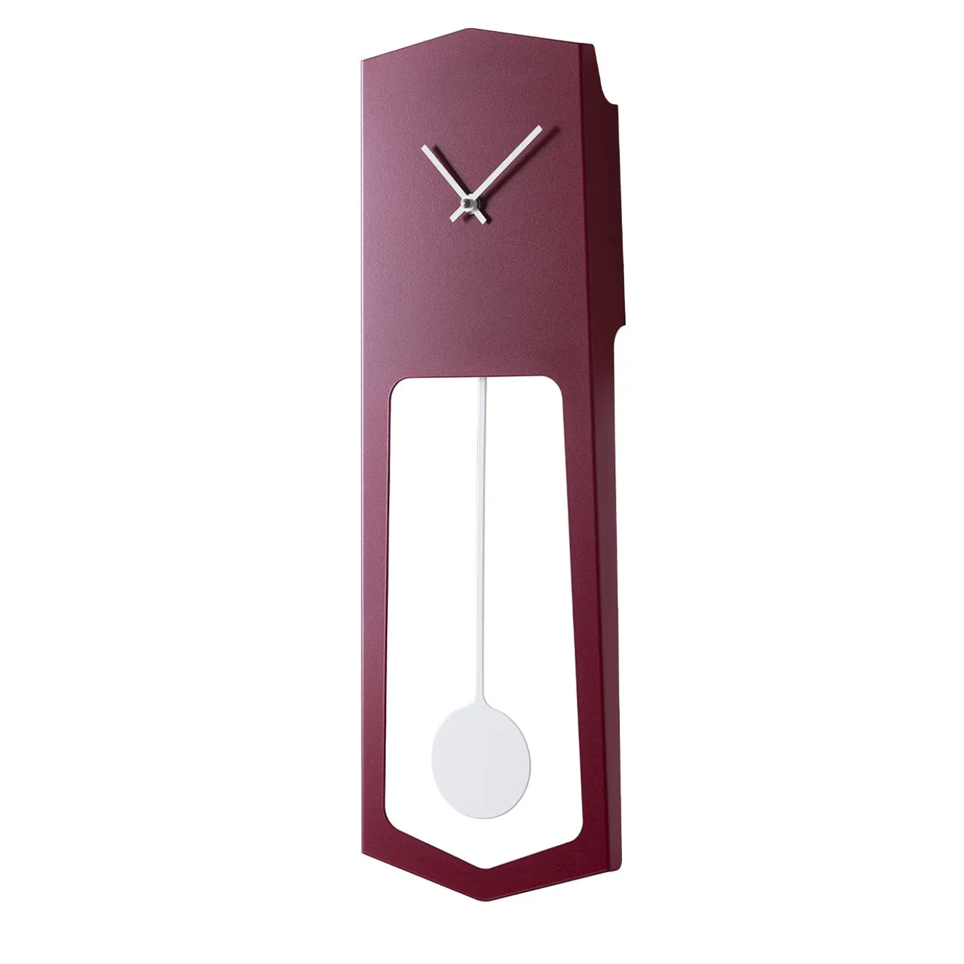 Orologio da parete a pendolo Aika in acciaio rosso rubino