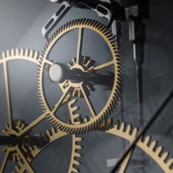 Orologio da parete rotondo TAKTO PRESTO 02 in vetro nero