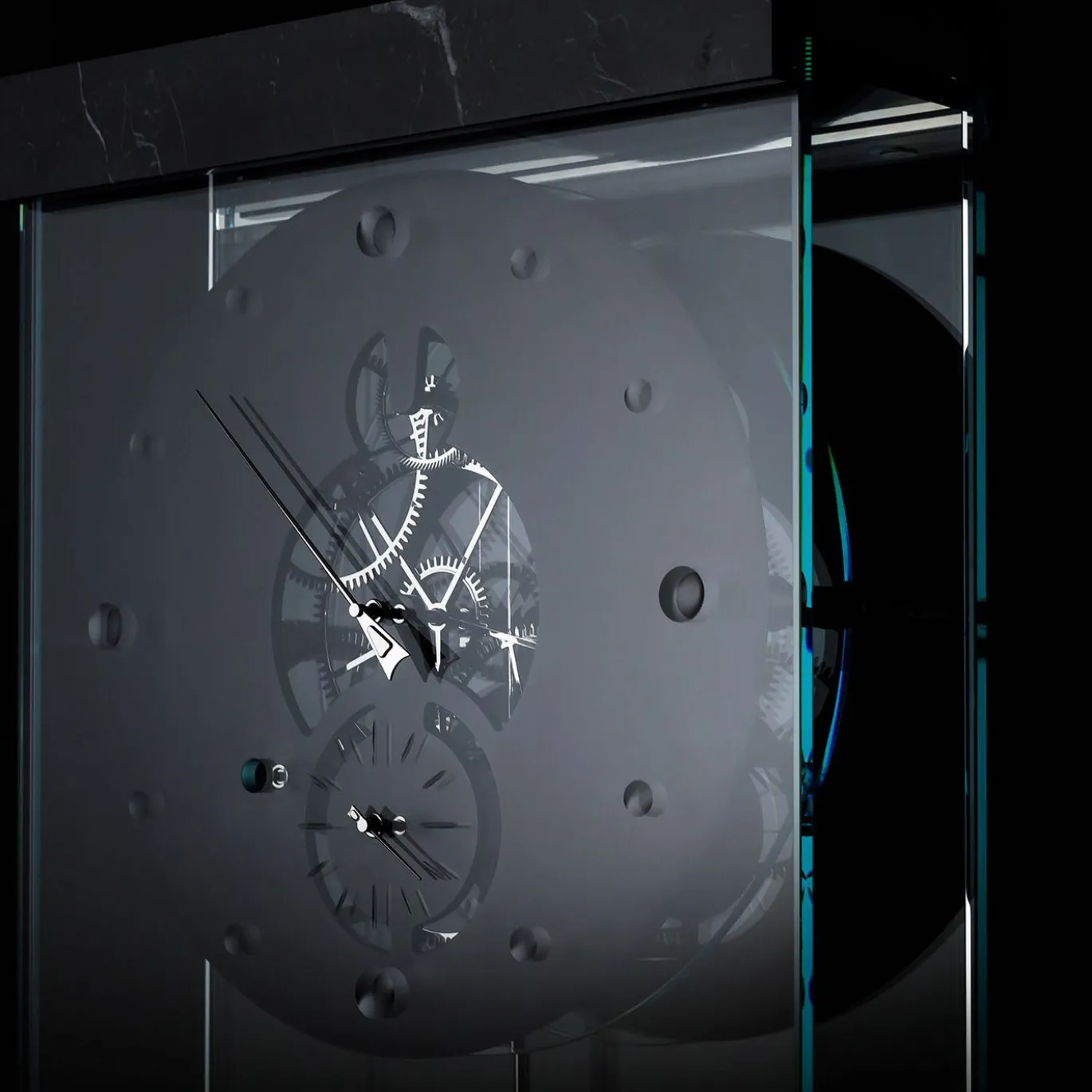 Orologio TAKTO Adagio 03 in marmo nero e vetro