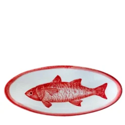 Osteria Vassoio ovale grande pesce rosso 43x19xm