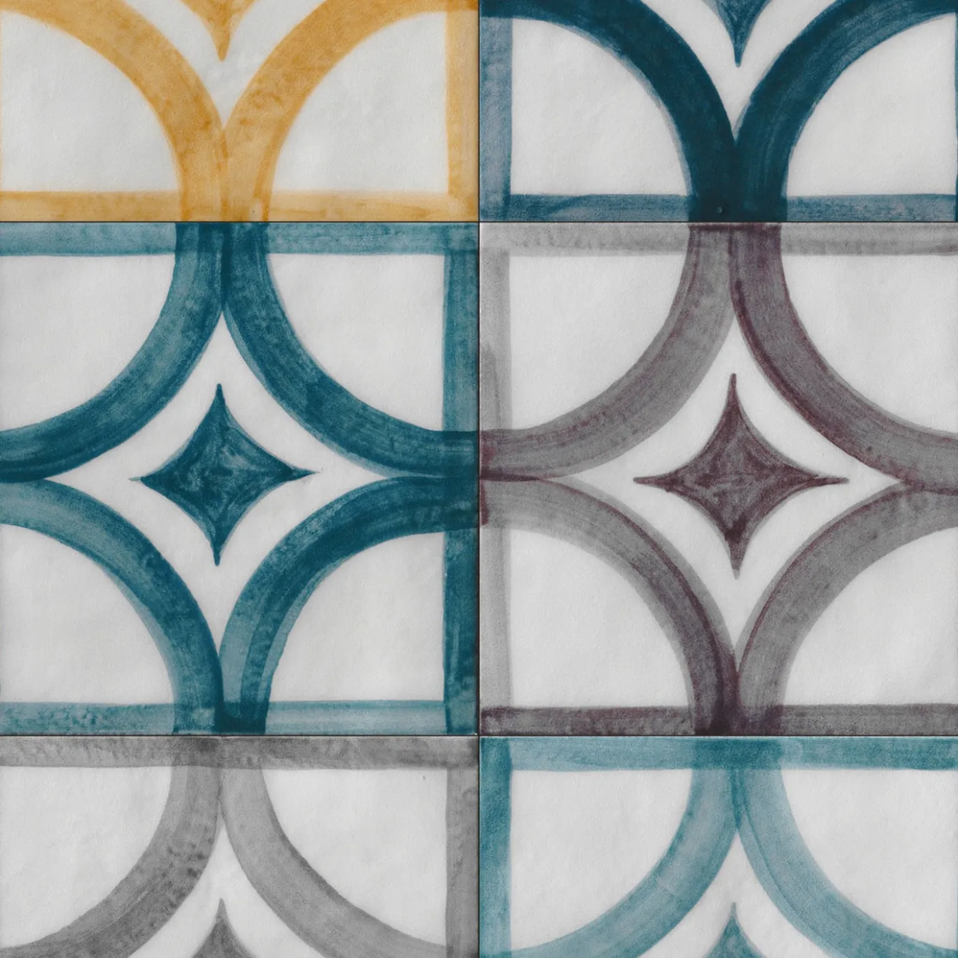 Ot Puntaldia Azure Set di 24 piastrelle quadrate