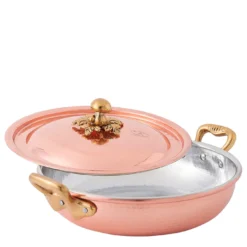 Padella per paella di lusso in rame con coperchio