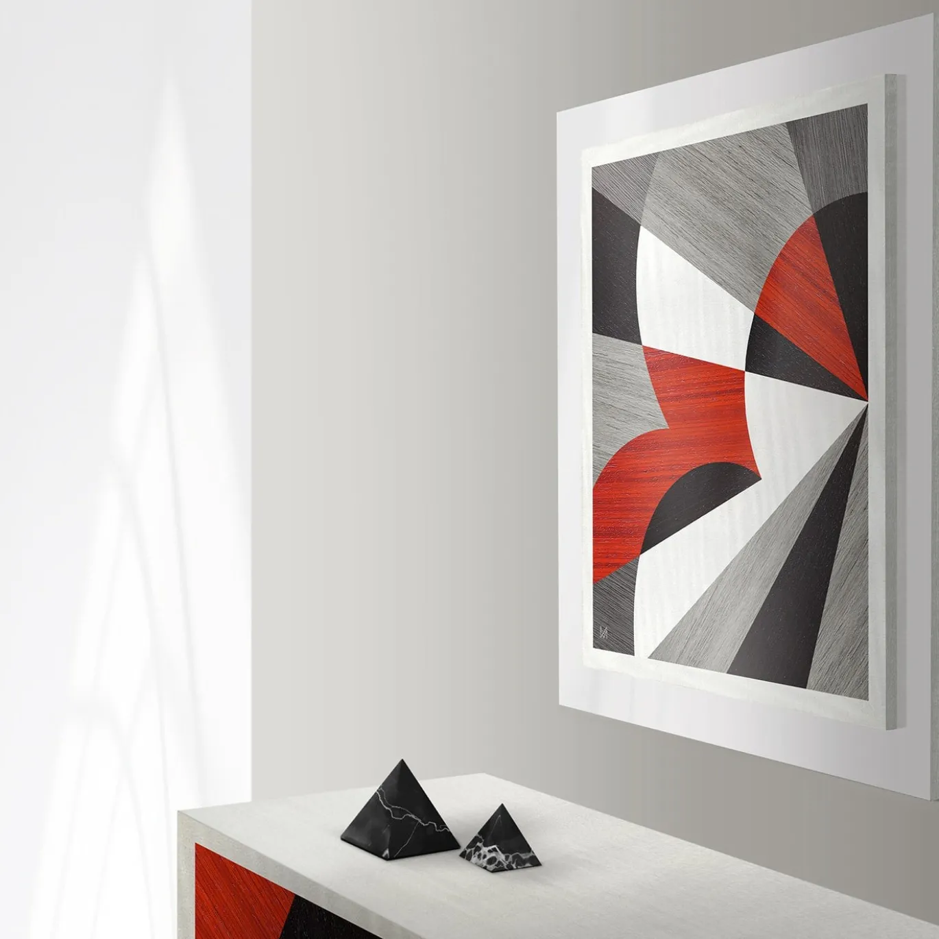 Pannello Decorativo Quadro Specchio Nubi Grigio