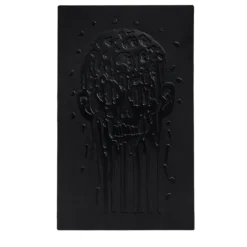 Pannello Decorativo Volto Sfigurato in Pelle Nera