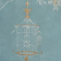 Pannello Parma Bamboo Azzurro e Bianco con motivo Chinoiserie