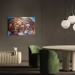 Pantomima Phanteon Pittura olio su tela