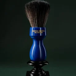 Pennello da barba sintetico in resina blu