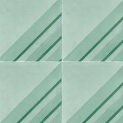 Piastrella Geometrie D’Ombra In Ceramica Verde Rame Motivo Triangolare