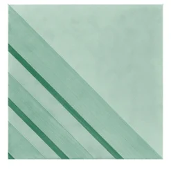 Piastrella Geometrie D’Ombra In Ceramica Verde Rame Motivo Triangolare