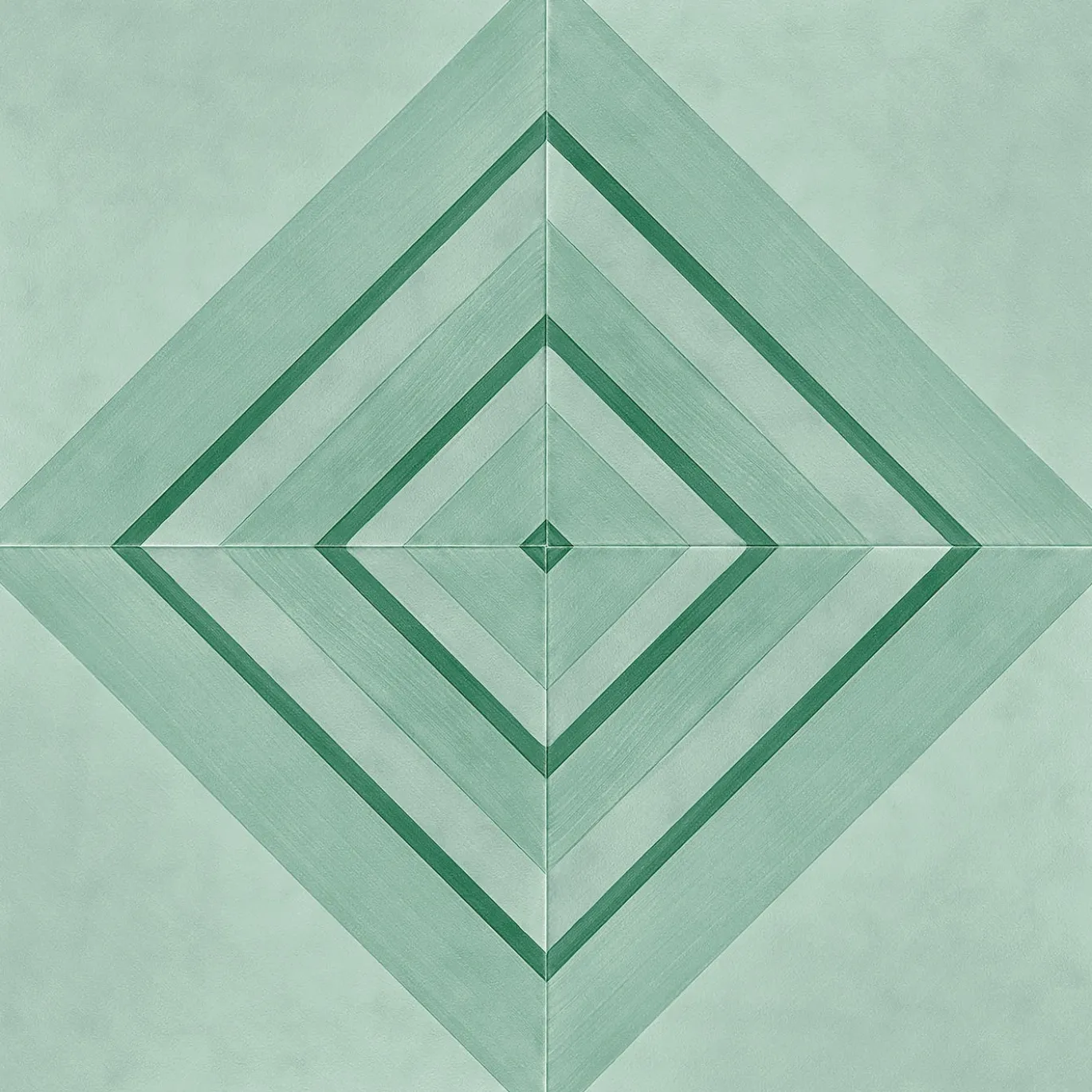 Piastrella Geometrie D’Ombra In Ceramica Verde Rame Motivo Triangolare