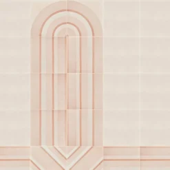 Piastrella Geometrie D’Ombra In Ceramica Rosa Cipria Motivo A Linee