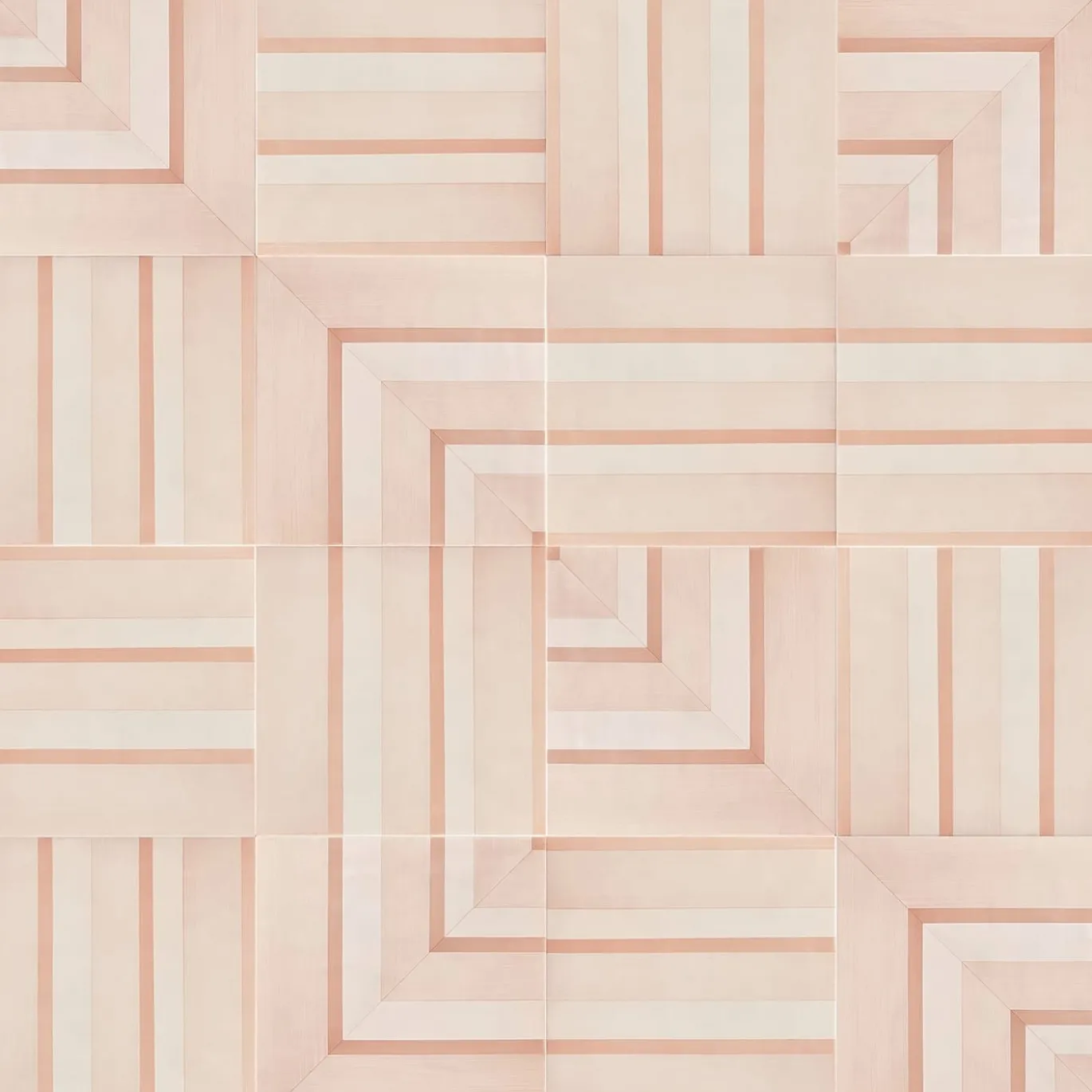 Piastrella Geometrie D’Ombra In Ceramica Rosa Cipria Motivo Quadrato